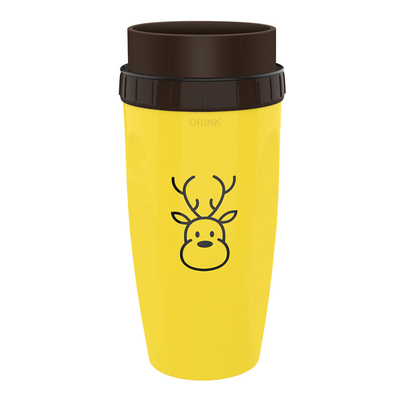 Gobelet de voyage sans couvercle avec système de torsion, double isolation, bouteille d’eau portable avec paille intégrée. Tasse anti-renversement idéale pour enfants et adultes.