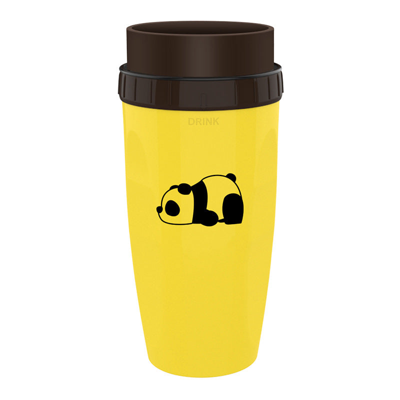 Gobelet de voyage sans couvercle avec système de torsion, double isolation, bouteille d’eau portable avec paille intégrée. Tasse anti-renversement idéale pour enfants et adultes.