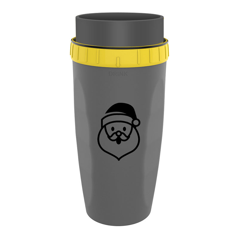 Gobelet de voyage sans couvercle avec système de torsion, double isolation, bouteille d’eau portable avec paille intégrée. Tasse anti-renversement idéale pour enfants et adultes.