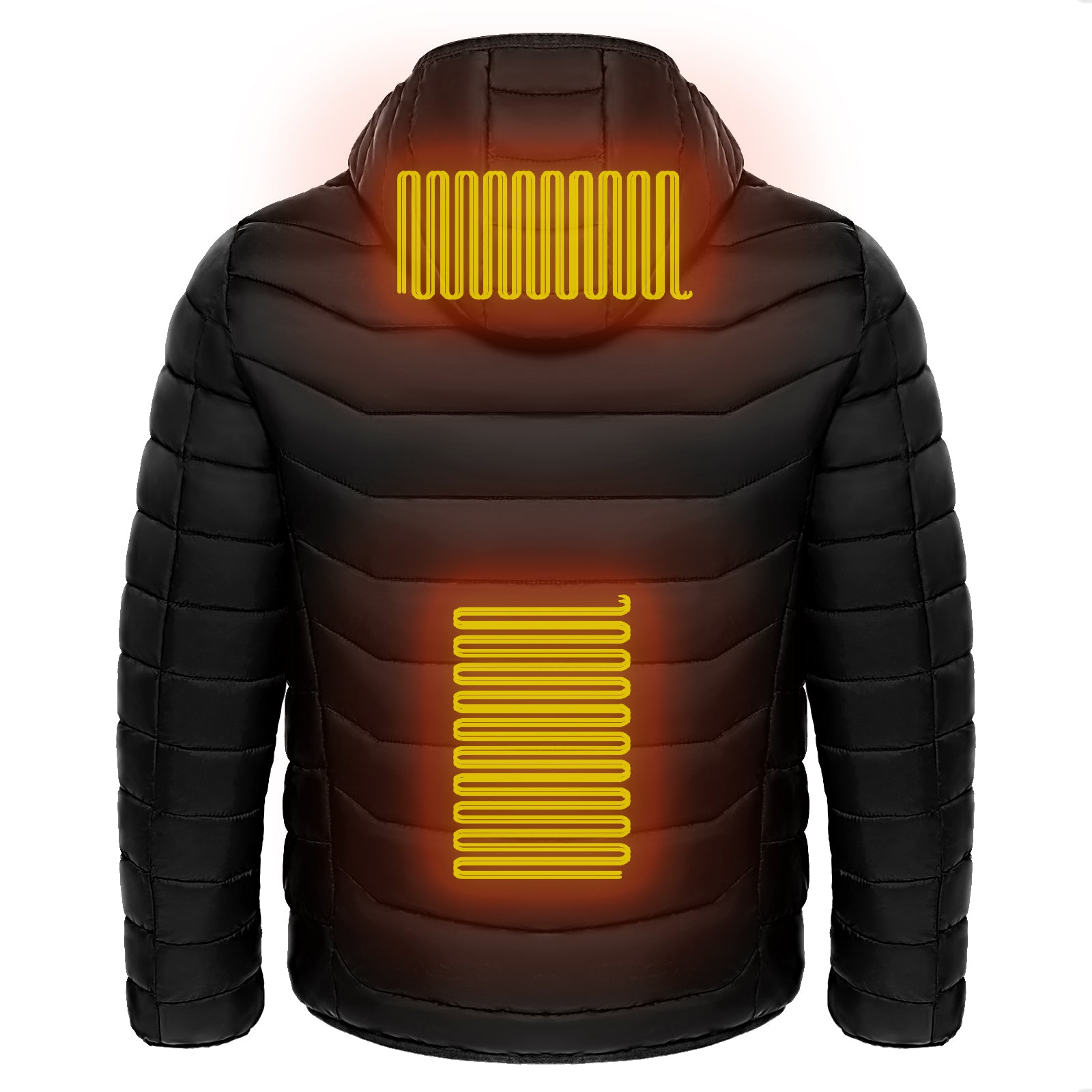 Veste chauffante pour homme – Doudoune électrique isolée avec capuche, coupe-vent, équipée de 9 zones de chauffage.