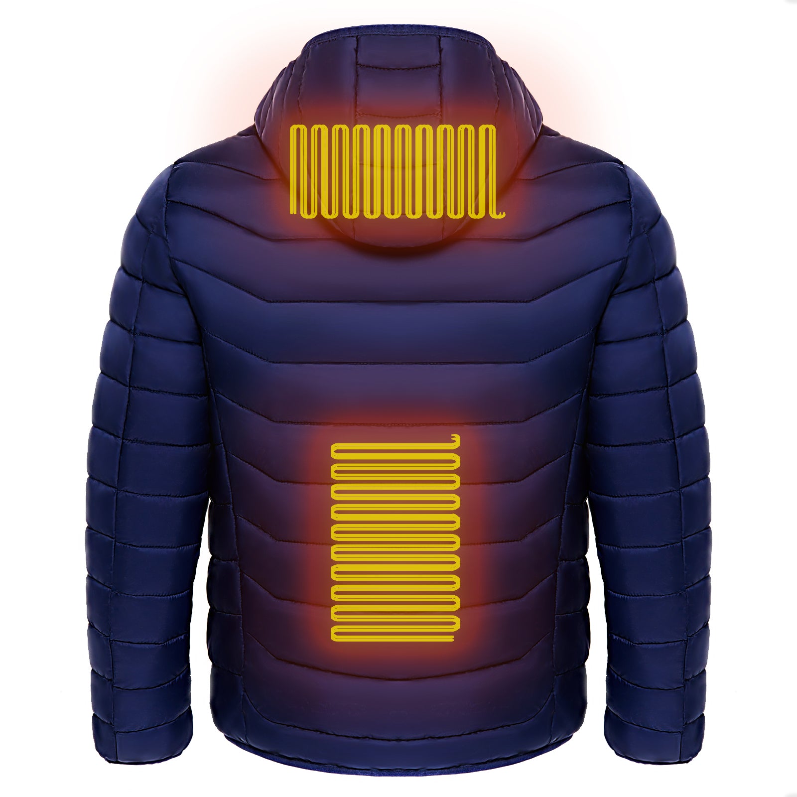Veste chauffante pour homme – Doudoune électrique isolée avec capuche, coupe-vent, équipée de 9 zones de chauffage.