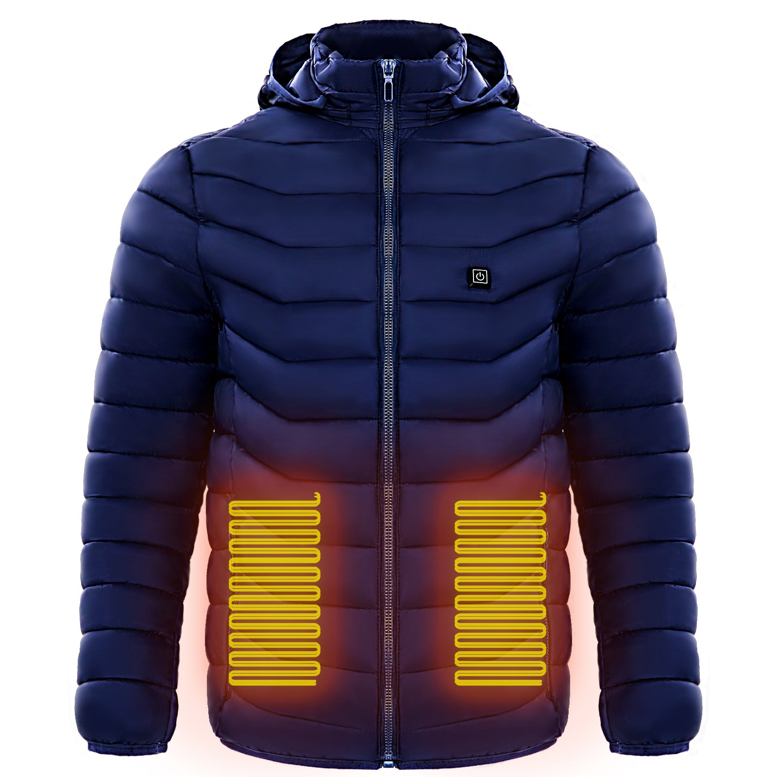 Veste chauffante pour homme – Doudoune électrique isolée avec capuche, coupe-vent, équipée de 9 zones de chauffage.