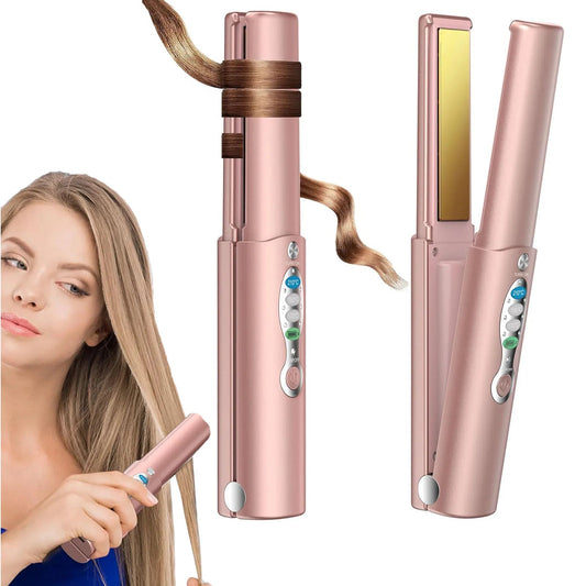 Lisseur & Boucleur 2 en 1 Sans Fil USB – 5000 mAh, Portable, Chauffe Rapide LuxoraShop