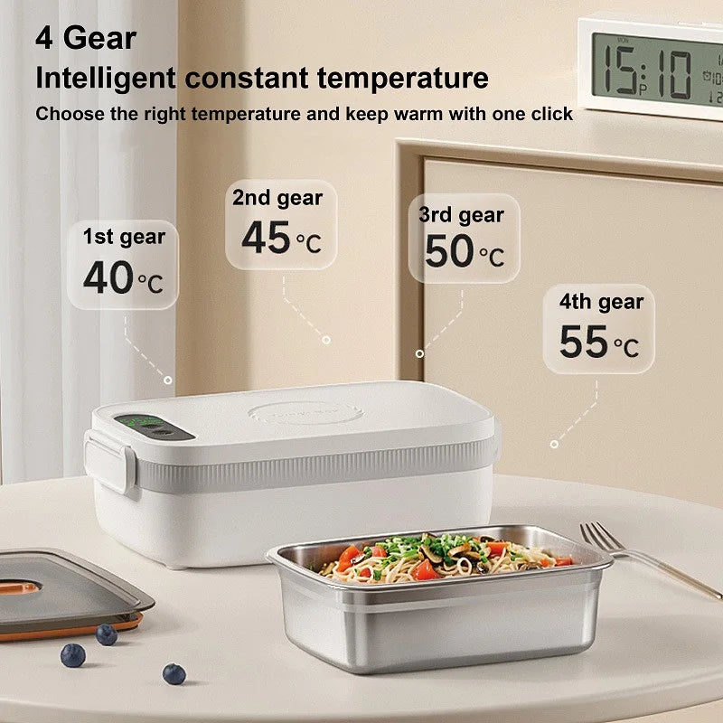 Boîte à Lunch Électrique Sans Fil 40W – Chauffe-Repas Rapide 1000 ml