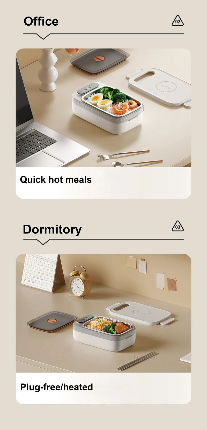 Boîte à Lunch Électrique Sans Fil 40W – Chauffe-Repas Rapide 1000 ml