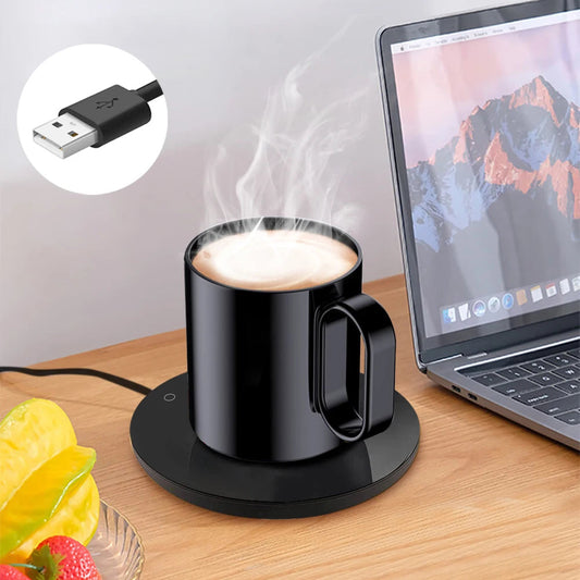 Chauffe-Tasse USB – Réchauffeur de Tasse Thermostatique, Plaque Chauffante Électrique pour Café, Thé, Lait – Bureau & Maison LuxoraShop