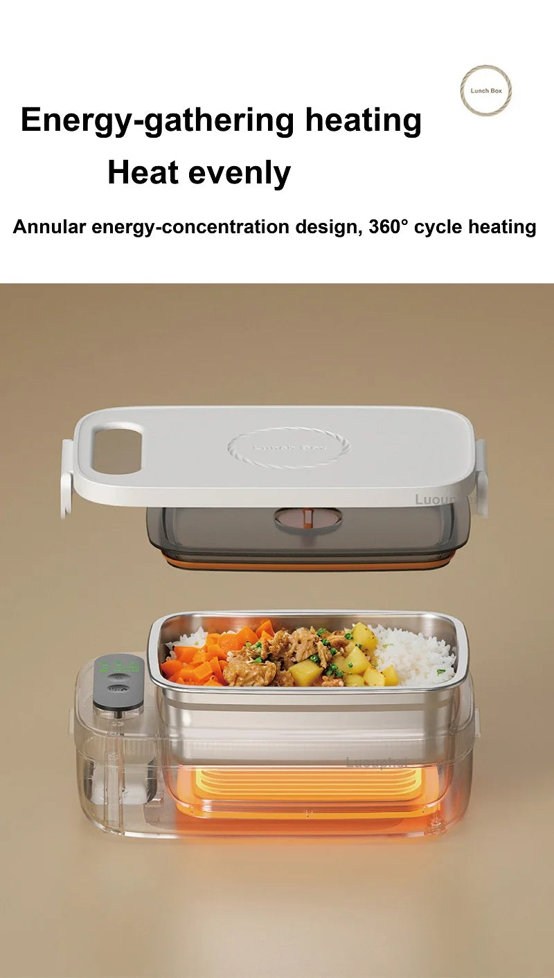 Boîte à Lunch Électrique Sans Fil 40W – Chauffe-Repas Rapide 1000 ml