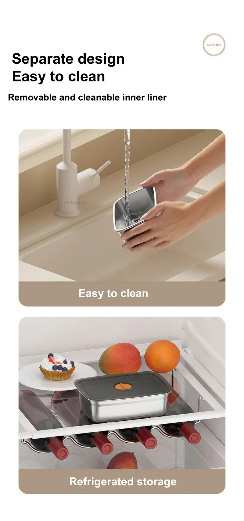 Boîte à Lunch Électrique Sans Fil 40W – Chauffe-Repas Rapide 1000 ml