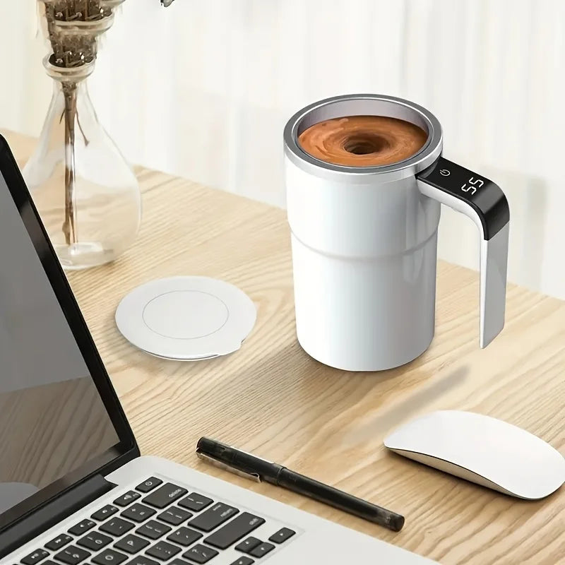 café Portable avec affTasse à agitation automatique en acier inoxydable 304, tasse àichage de la température, Rechargeable par USB, batterie 200mAh, 1 pièce