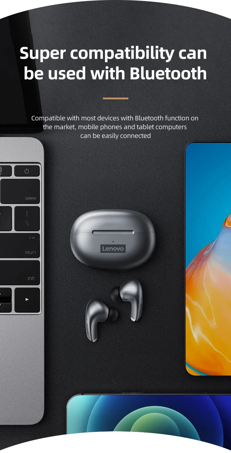 Lenovo LP5 Bluetooth-oordopjes – TWS draadloos, HiFi-stereo, waterdicht, sport, ingebouwde microfoon – nieuwe in-ear hoofdtelefoon 