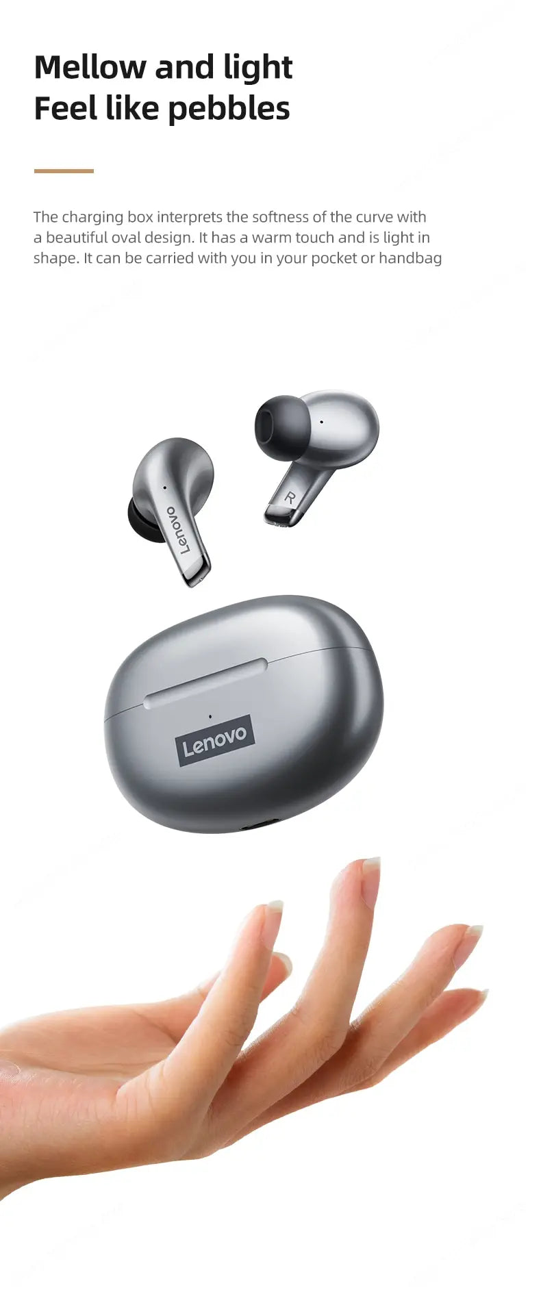Lenovo LP5 Bluetooth-oordopjes – TWS draadloos, HiFi-stereo, waterdicht, sport, ingebouwde microfoon – nieuwe in-ear hoofdtelefoon 