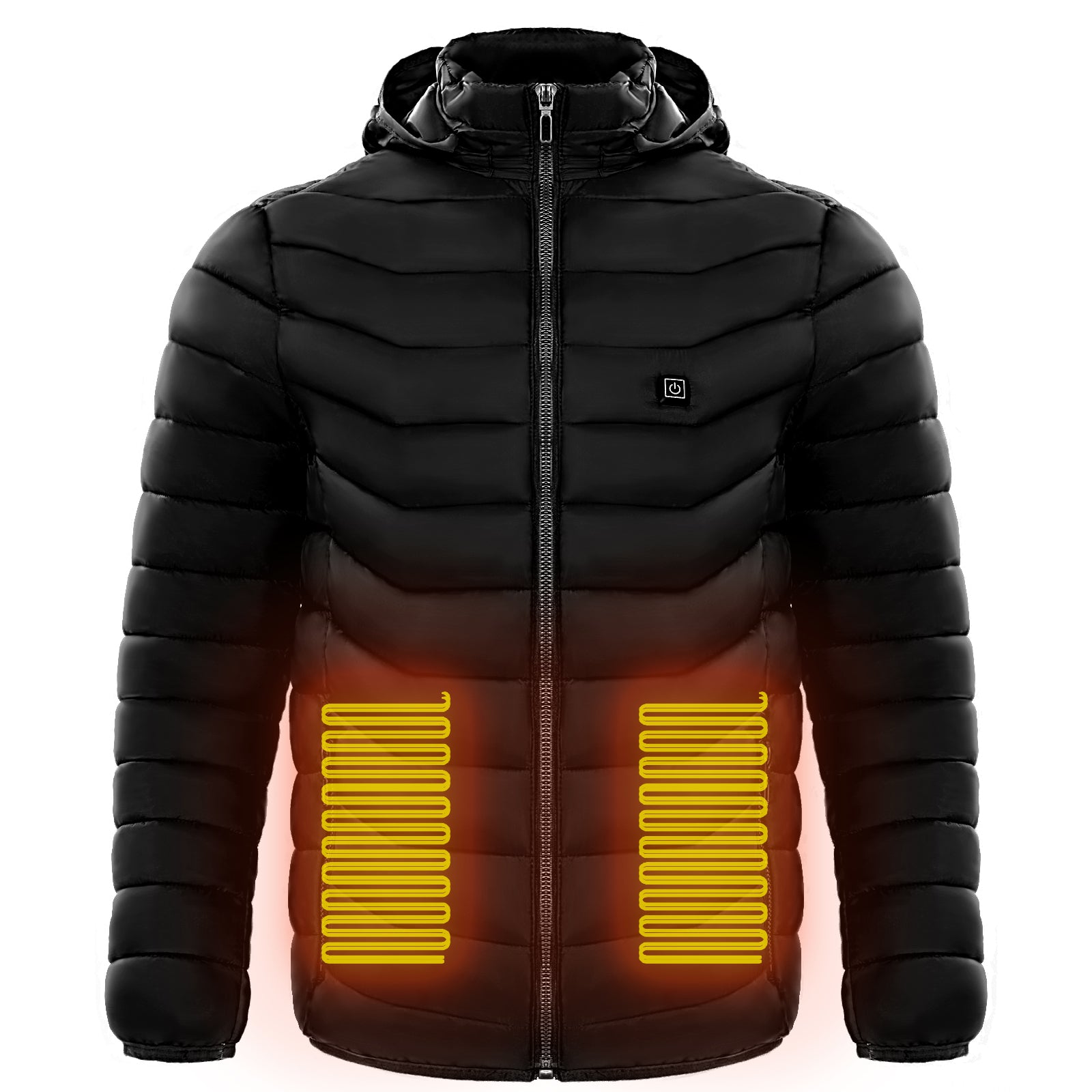 Veste chauffante pour homme – Doudoune électrique isolée avec capuche, coupe-vent, équipée de 9 zones de chauffage.