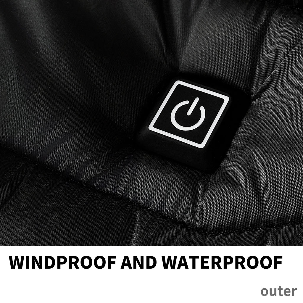 Veste chauffante pour homme – Doudoune électrique isolée avec capuche, coupe-vent, équipée de 9 zones de chauffage.