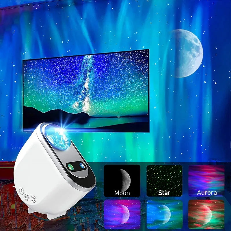Projecteur d’Aurores Boréales LED – Veilleuse Galaxy étoilée, idéale pour créer une ambiance céleste dans la chambre. Parfait comme déco ou idée cadeau.